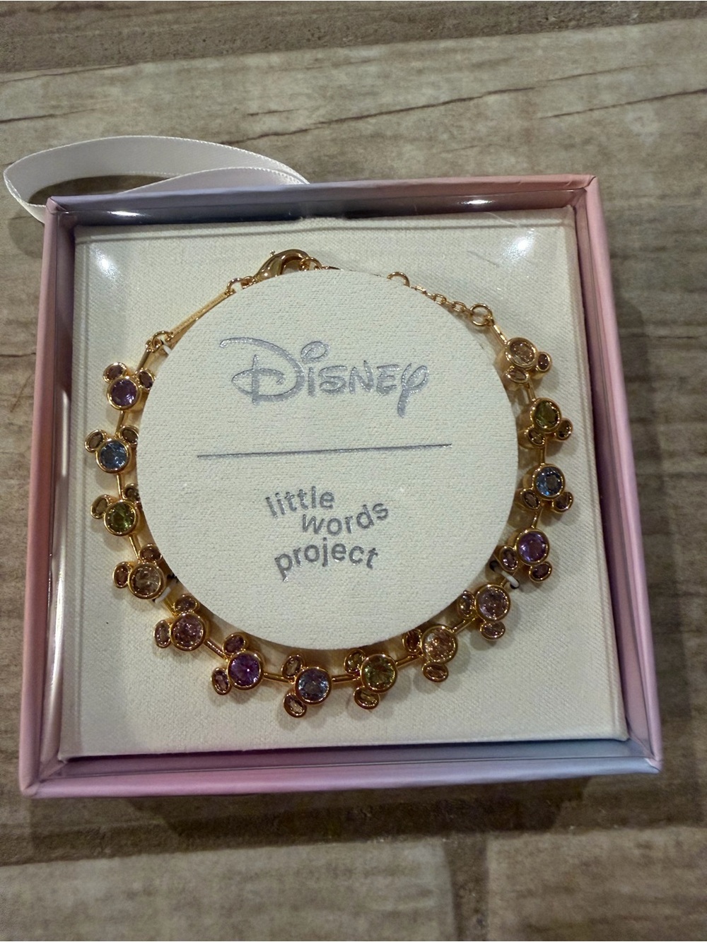 Disney little words project Gold-tone Multicolor Mickey Crystal Bracelet